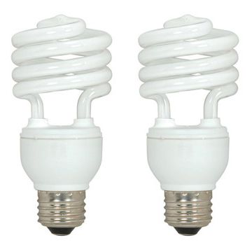 18W 120V T2 E26 Mini Spiral CFL Bulb (Pack of 2) by SATCO Lighting - Starlight Lighting USA and Canada